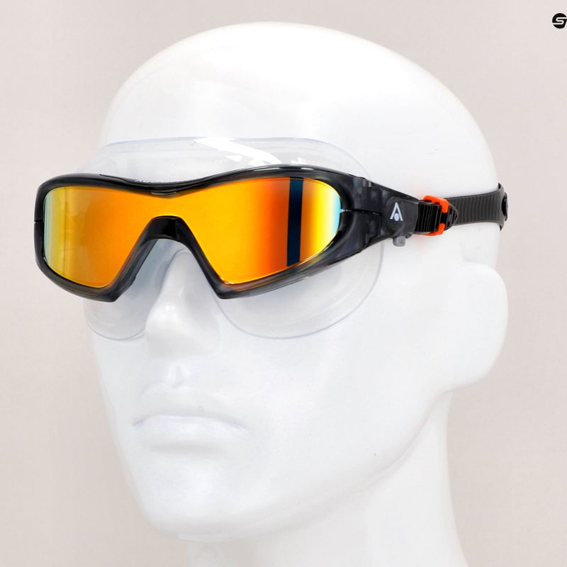 Aquasphere Vista Pro dunkelgrau/schwarz/spiegelorange Titan-Schwimmmaske MS5041201LMO 12