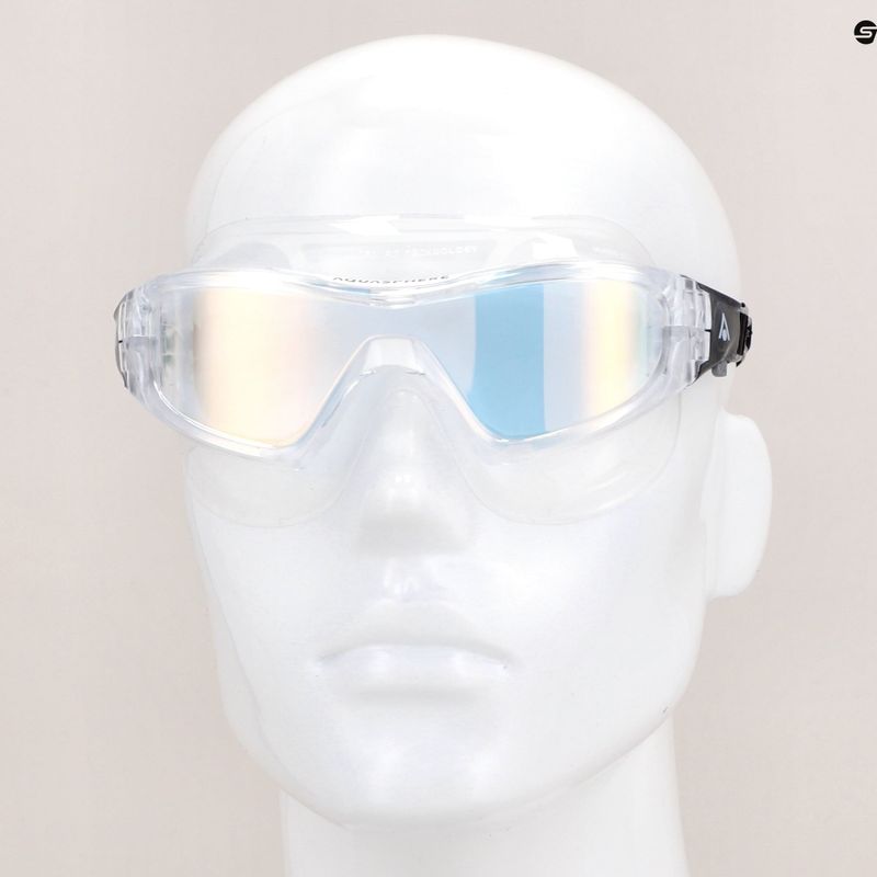 Aquasphere Vista Pro transparent/schwarz/spiegelnd schillernde Schwimmmaske MS5040001LMI 11