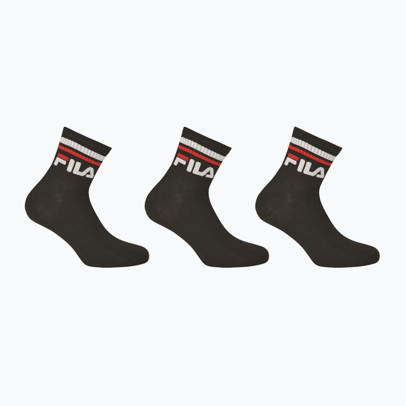 Fila Unisex Quarter 3 Pack Socken schwarz 5