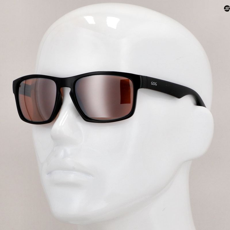 GOG Logan Mode schwarz / Silber Spiegel Sonnenbrille E713-1P 9