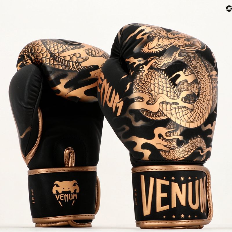 Venum Dragon's Flight schwarz und gold Boxhandschuhe 03169-137 9