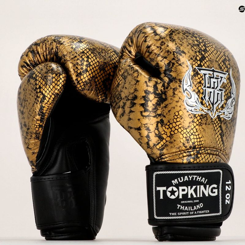 Top King Muay Thai Super Star Air Snake schwarz/goldene Boxhandschuhe 6