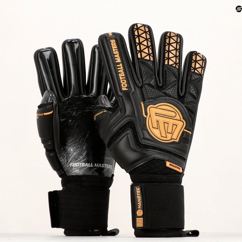 Football Masters Spannung Plus NC v 4.0 Torwarthandschuhe schwarz und gold 1169-4 8