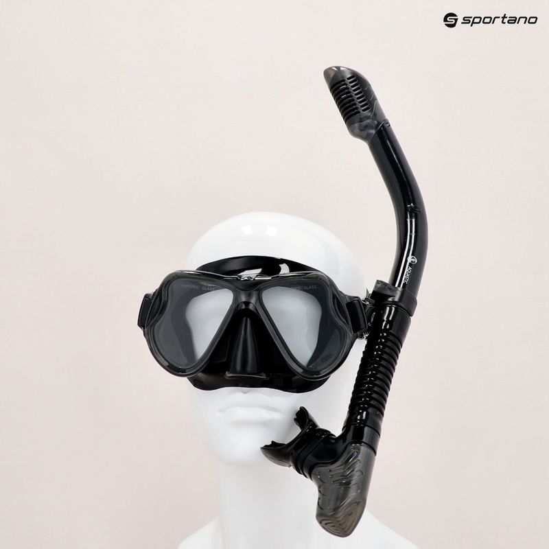 AQUASTIC Schnorchelset Maske + Flossen + Schnorchel schwarz MSFA-01SC 23