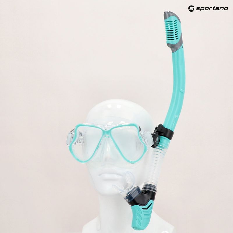 AQUASTIC Schnorchelset Maske + Flossen + Schnorchel blau MSFA-01SN 21