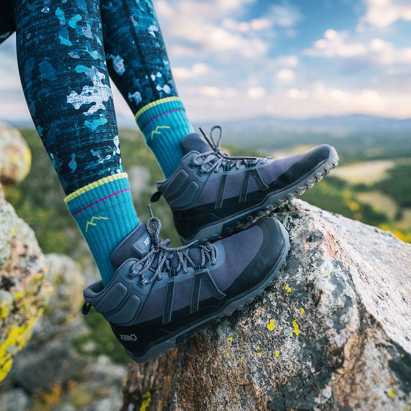 Barfußschuhe Damen Xero Shoes Scrambler Trail Mid Asphalt/Black 7