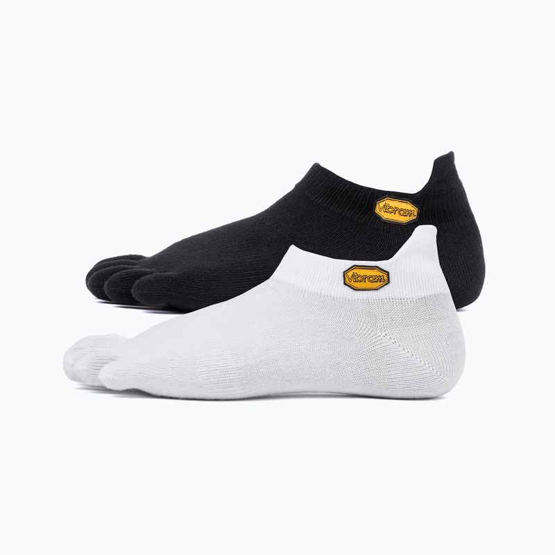 Vibram Fivefingers Athletic No-Show Socken 2 Paar schwarz und weiß S15N12PS 7