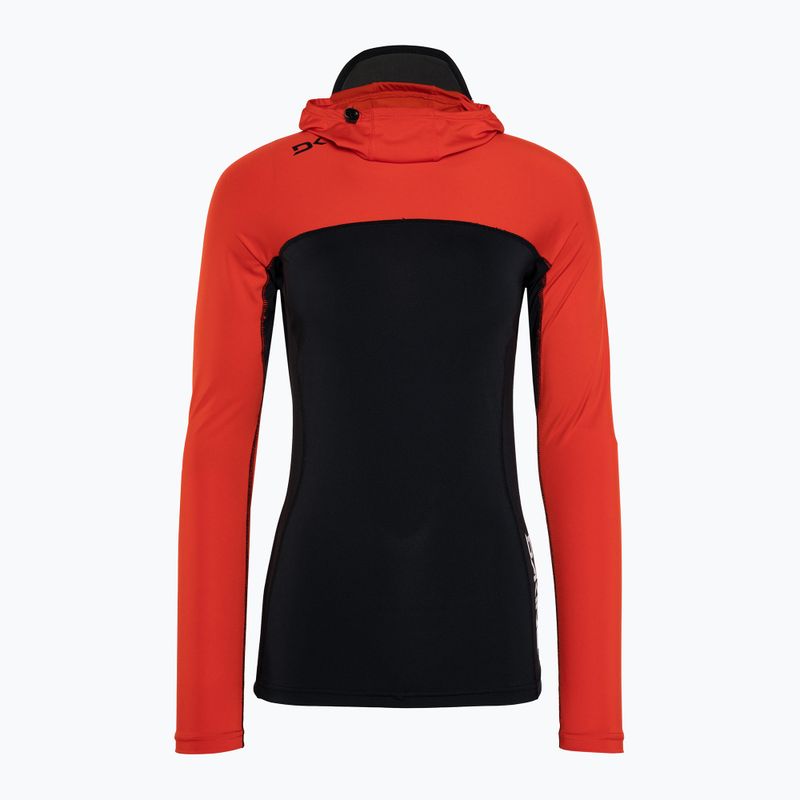 Dakine Frauen schwimmen Shirt Hd Snug Fit Rashguard Hoodie schwarz und rot DKA333W0002 5