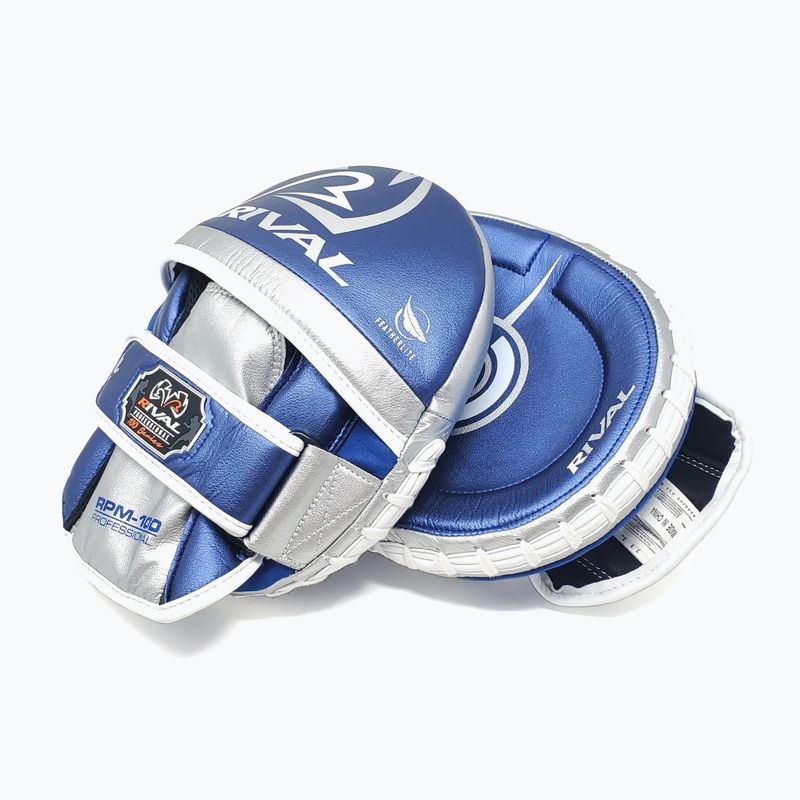 Rival Professional Punch Handschuhe blau/silber Trainer Pfoten 3