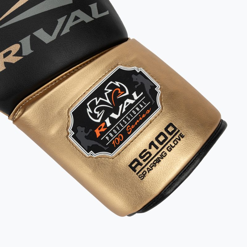 Rival RS100 Professional schwarz/goldene Boxhandschuhe 6