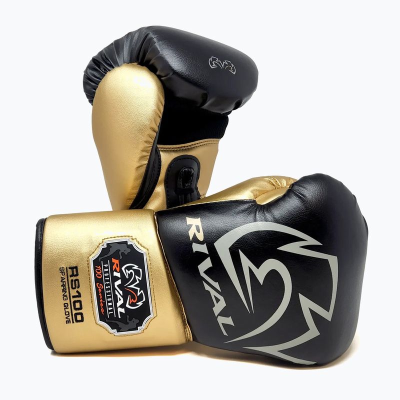 Rival RS100 Professional schwarz/goldene Boxhandschuhe 3