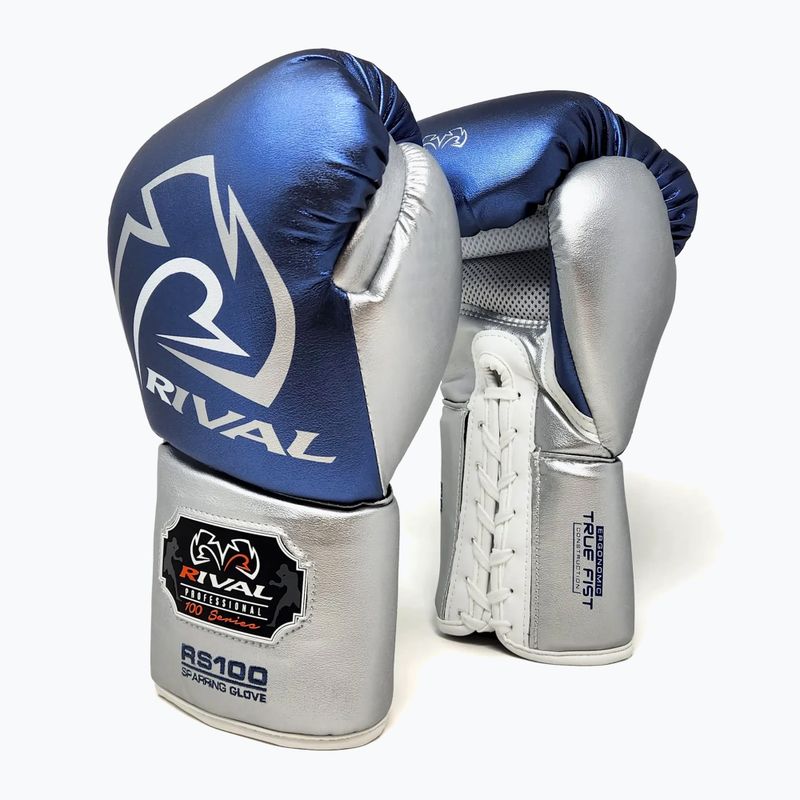 Rival RS100 Professional blau/silberne Boxhandschuhe 2