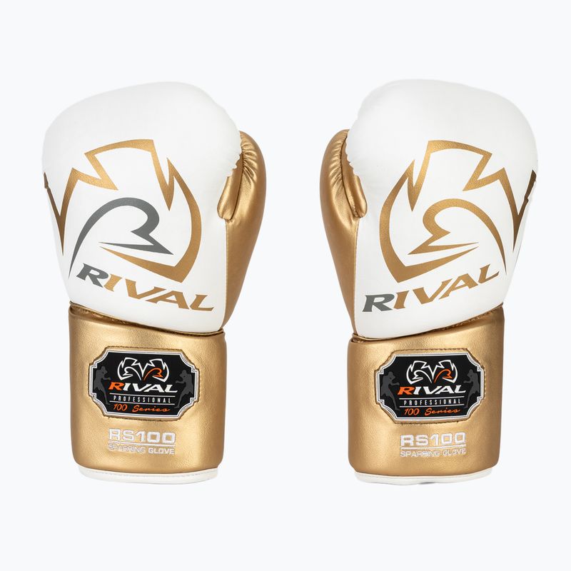 Rival RS100 Professional weiß/goldene Boxhandschuhe 2