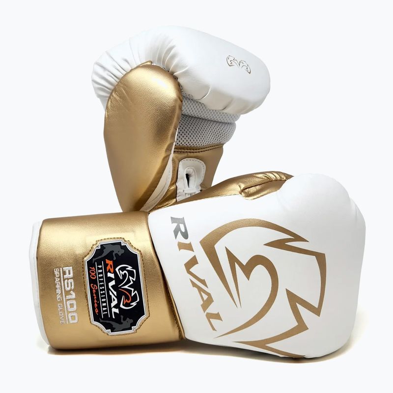 Rival RS100 Professional weiß/goldene Boxhandschuhe 3