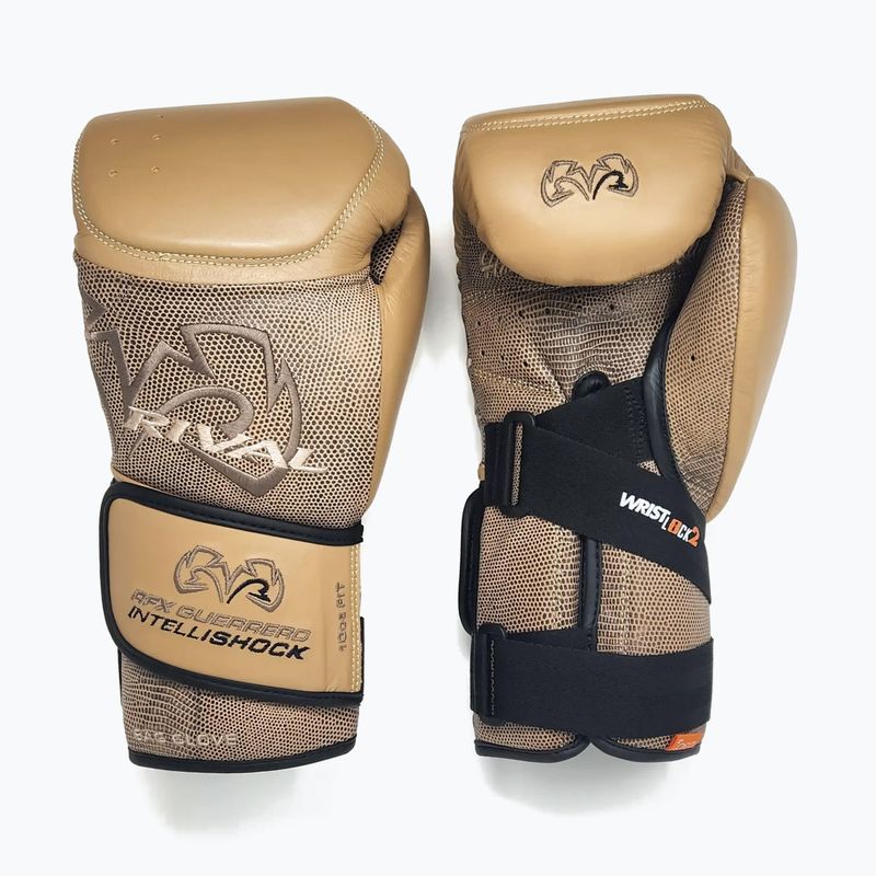 Rivalisierende Boxhandschuhe RFX-Guerrero Intelli-Shock Tasche Snake Skin Edition beige