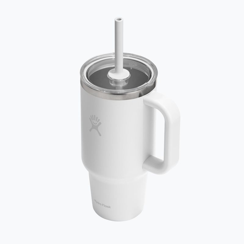 Thermobecher Hydro Flask Travel Tumbler Clear Lid white 3