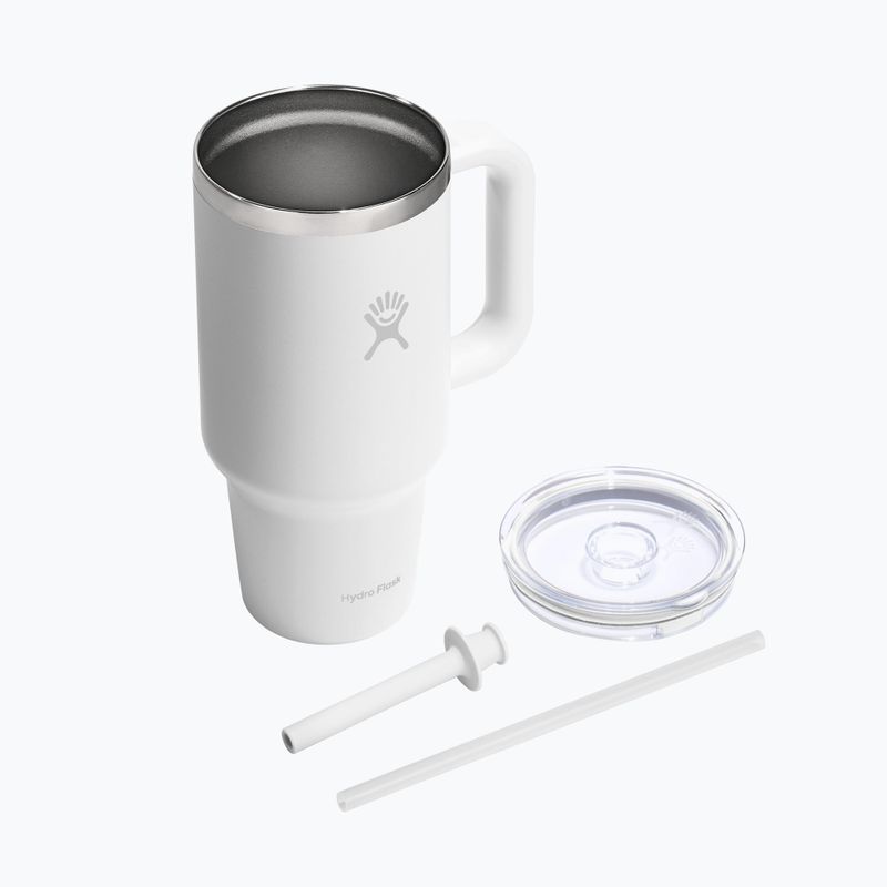 Thermobecher Hydro Flask Travel Tumbler Clear Lid white 4