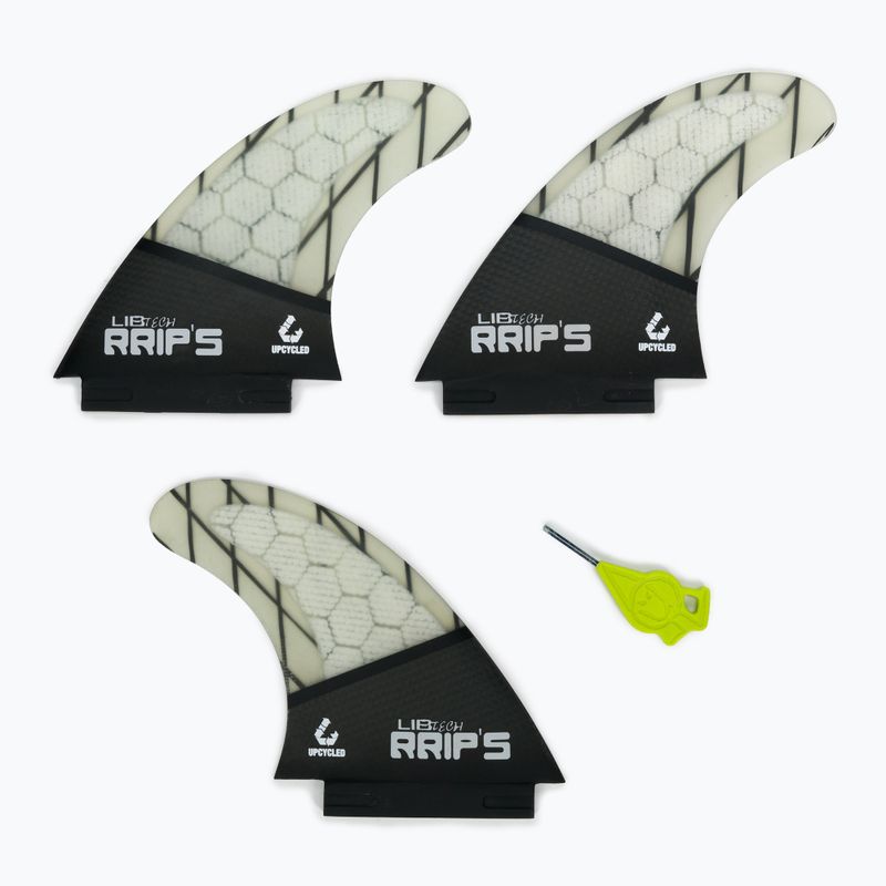 Surfboard Finnen (3 Stück) Lib Tech Tri Fin Set weiß und schwarz 19SUFIN-2
