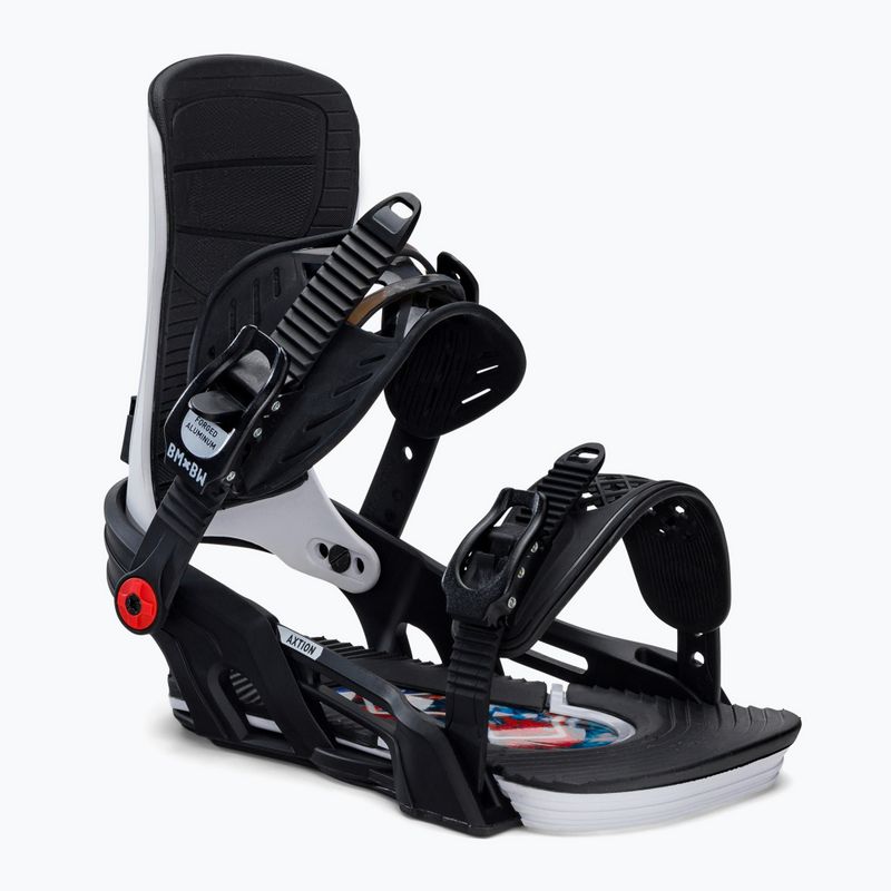 Snowboardbindungen Bent Metal Axtion schwarz-weiß 22BN4-BKWHT