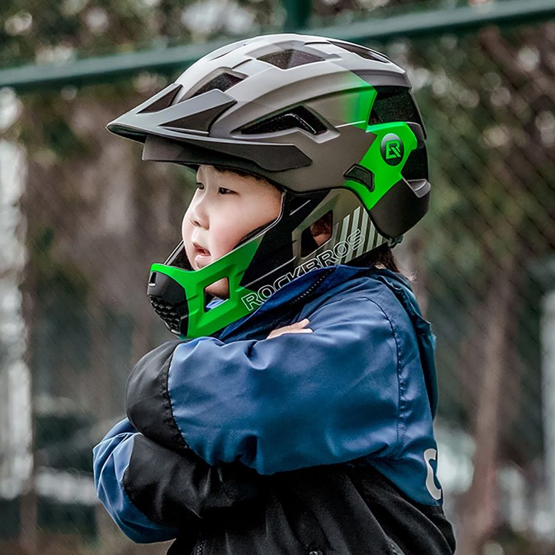 Kinderfahrradhelm Rockbros 10110061003 Kids Helmet black/ti-green 3