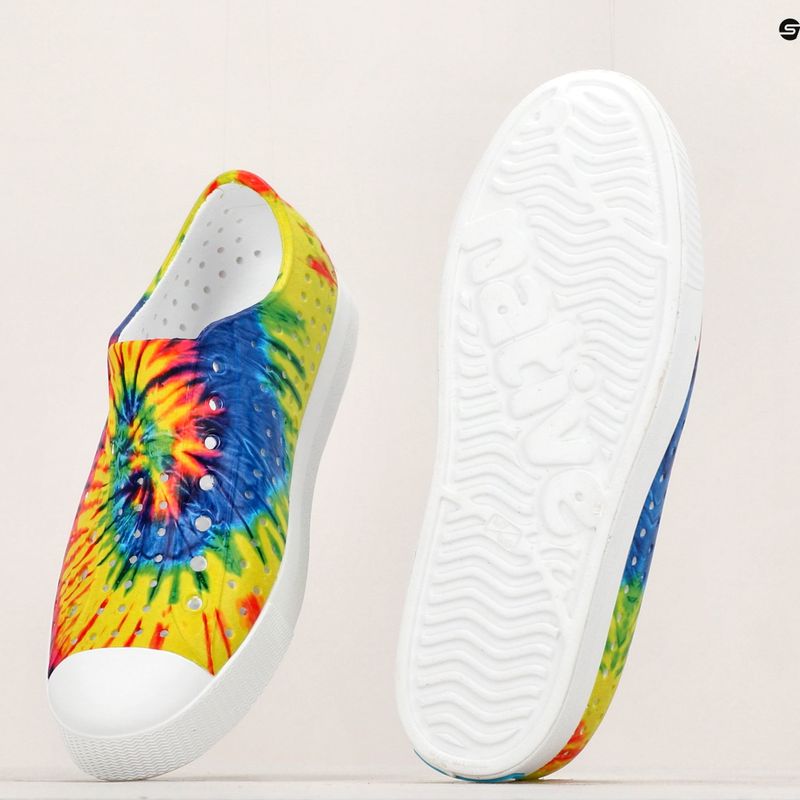 Native Jefferson Print Kinder Turnschuhe Schale weiß/Schale weiß/Neon Multi Tie Dye 15