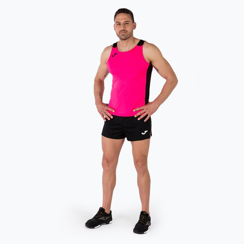 Herren Joma Record II fluor rosa/schwarzes Lauftank-Top 4