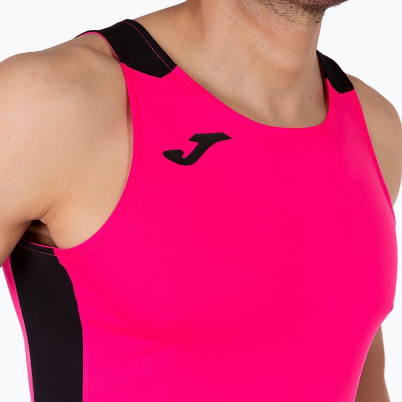 Herren Joma Record II fluor rosa/schwarzes Lauftank-Top 5