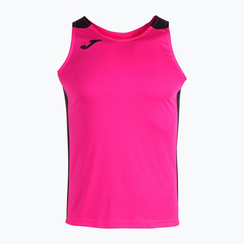 Herren Joma Record II fluor rosa/schwarzes Lauftank-Top 7