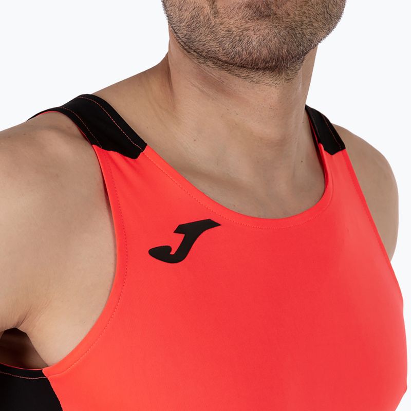 Herren Joma Record II fluor koralle/schwarzes Lauftank-Top 5