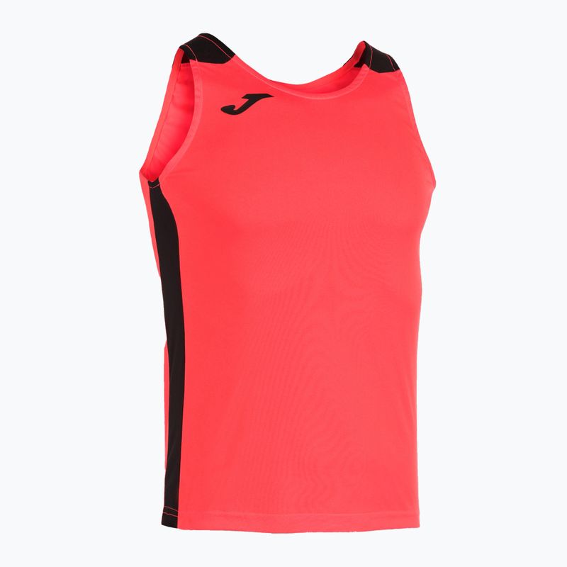 Herren Joma Record II fluor koralle/schwarzes Lauftank-Top 8