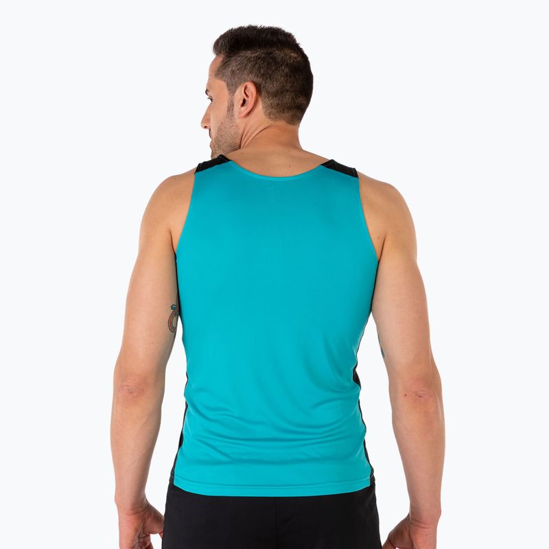 Men's Joma Record II Tank Top türkis/schwarz Laufshirt 3