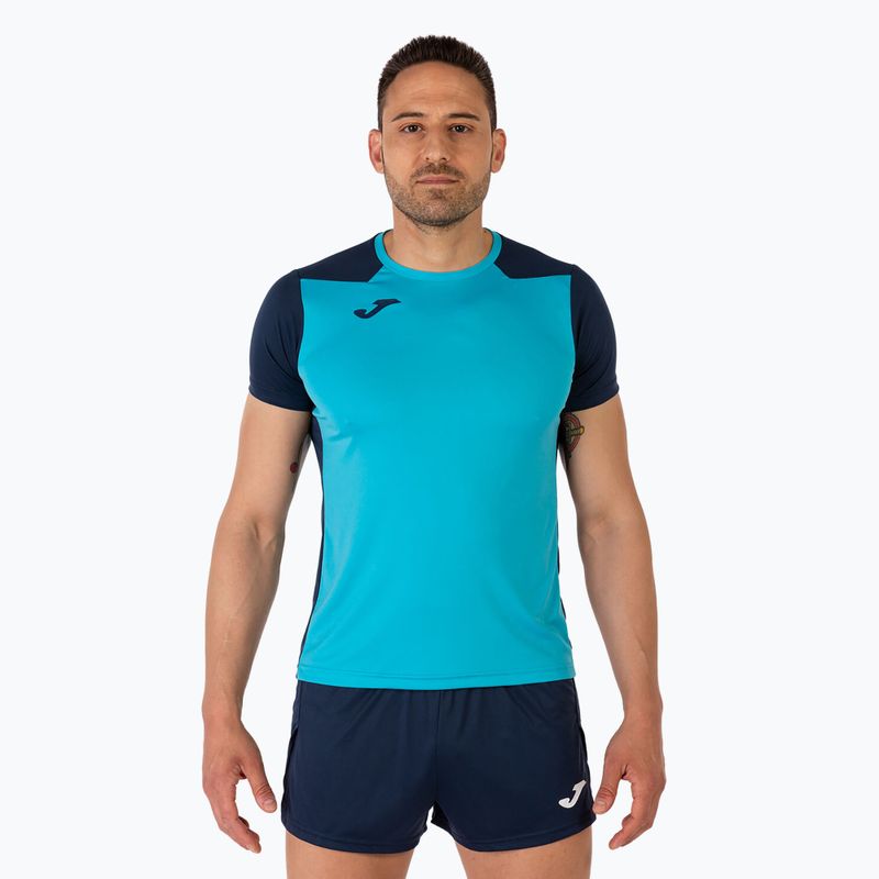 Herren Joma Record II fluor türkis/navy Laufshirt