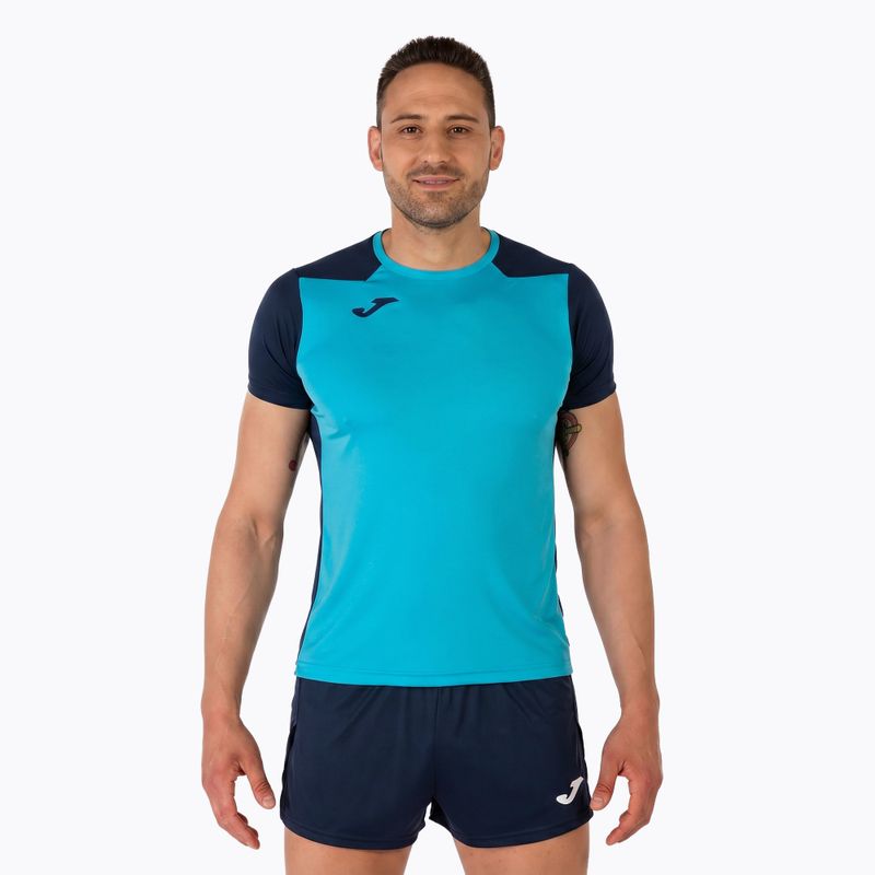 Herren Joma Record II fluor türkis/navy Laufshirt 13