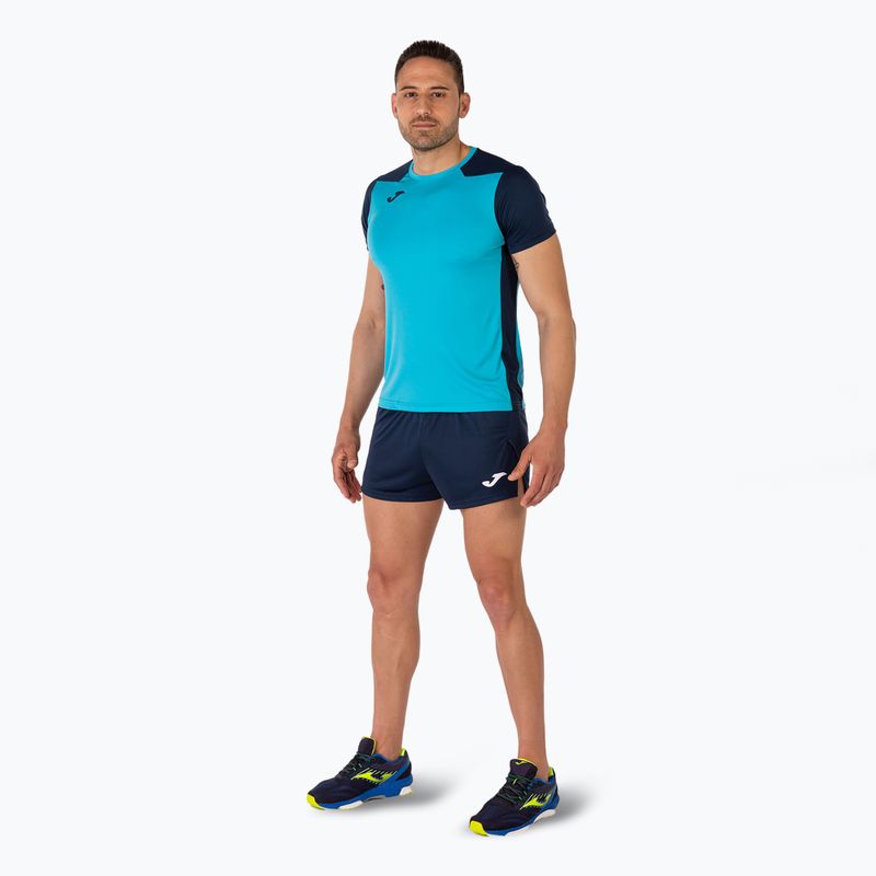 Herren Joma Record II fluor türkis/navy Laufshirt 2