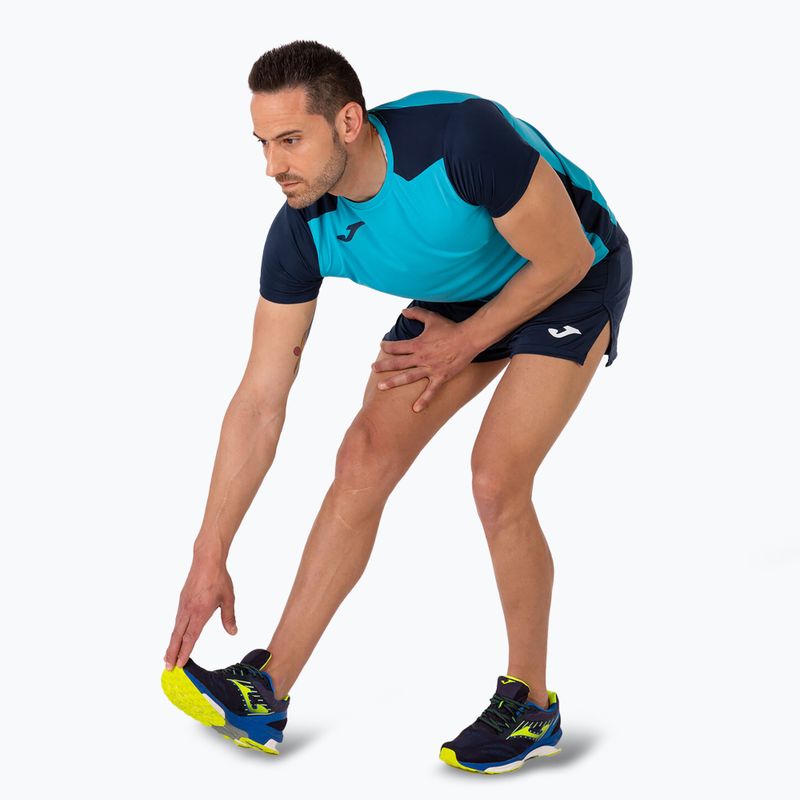 Herren Joma Record II fluor türkis/navy Laufshirt 6