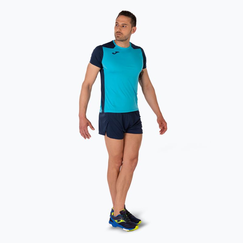 Herren Joma Record II fluor türkis/navy Laufshirt 8