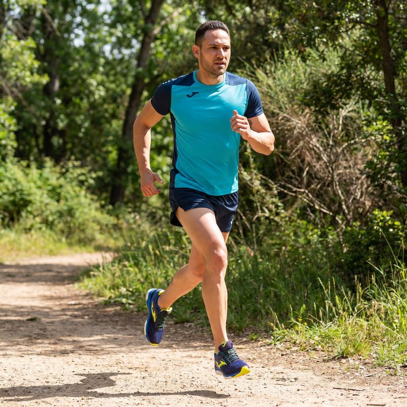Herren Joma Record II fluor türkis/navy Laufshirt 11