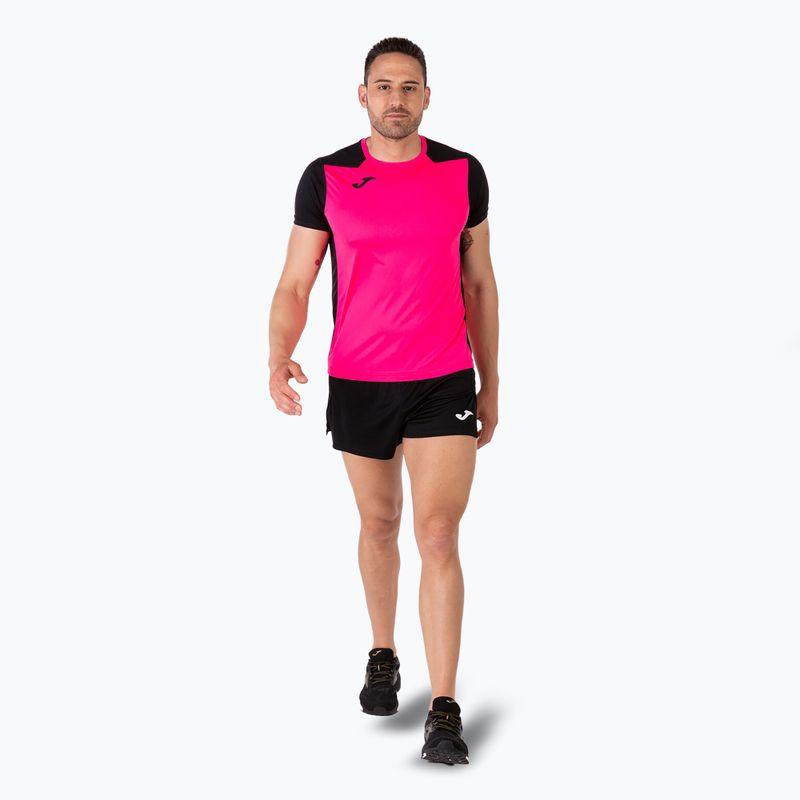 Herren Joma Record II fluor rosa/schwarzes Laufshirt 6