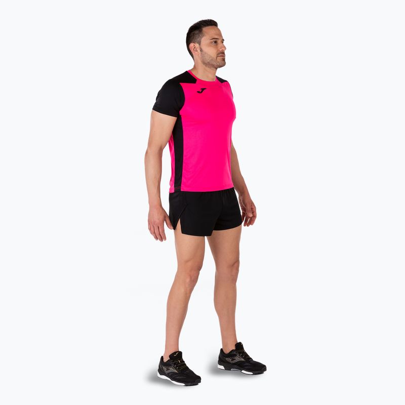 Herren Joma Record II fluor rosa/schwarzes Laufshirt 7