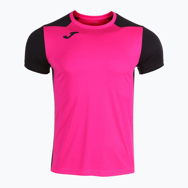 Herren Joma Record II fluor rosa/schwarzes Laufshirt 9