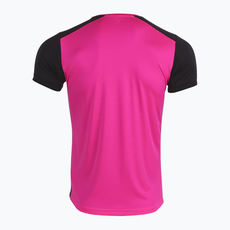 Herren Joma Record II fluor rosa/schwarzes Laufshirt 10
