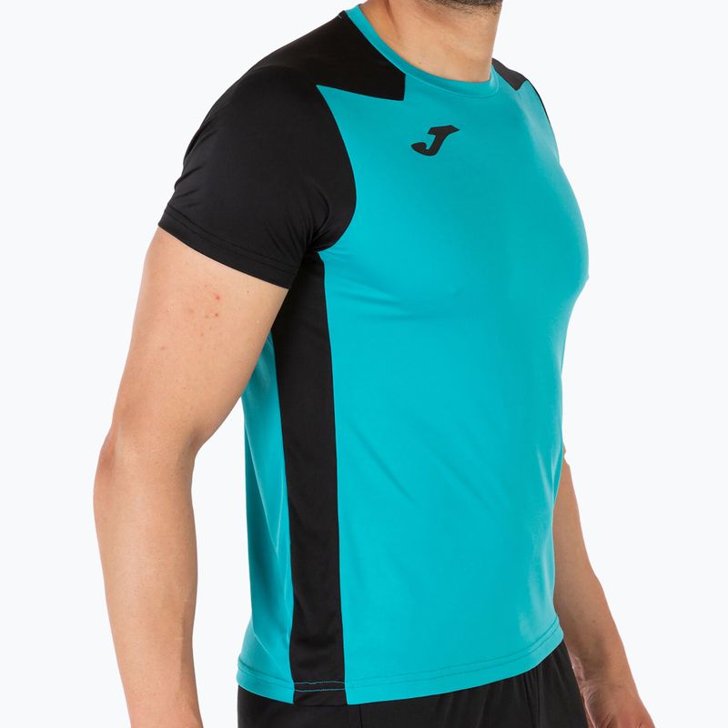 Herren Joma Record II türkis schwarzes Laufshirt 7