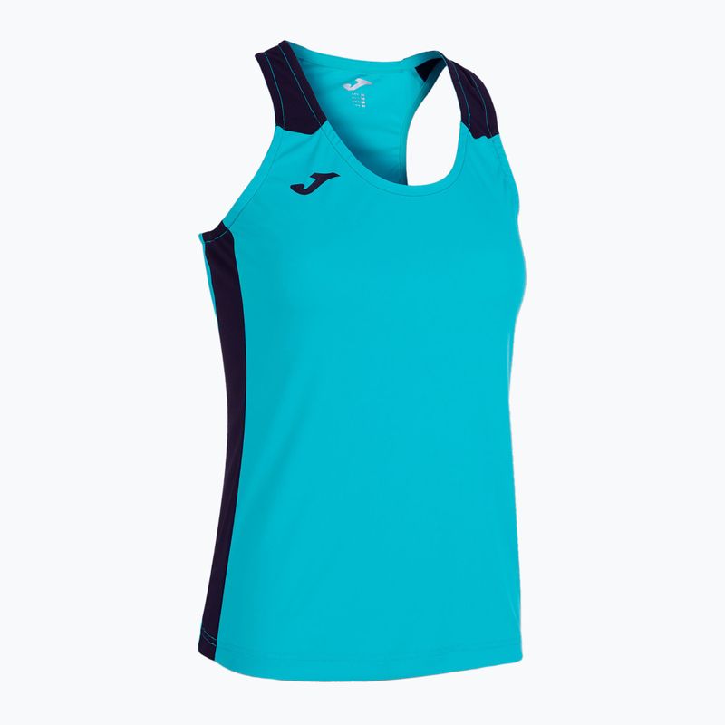 Women's Joma Record II Tank Top fluor türkis/navy Laufshirt 6