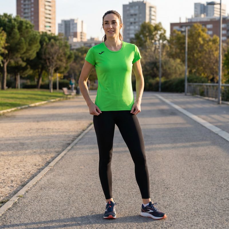 Joma Record II Fluor grünes Laufshirt für Frauen 6
