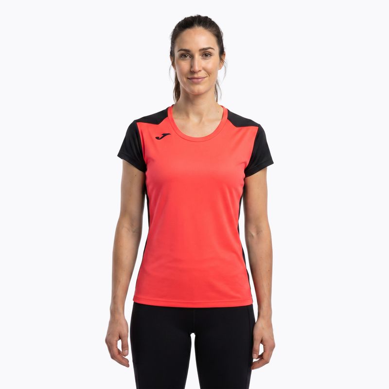 Joma Record II Fluor koralle/schwarz Laufshirt für Frauen 16