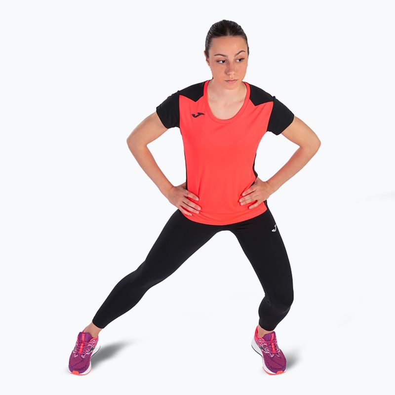 Joma Record II Fluor koralle/schwarz Laufshirt für Frauen 5