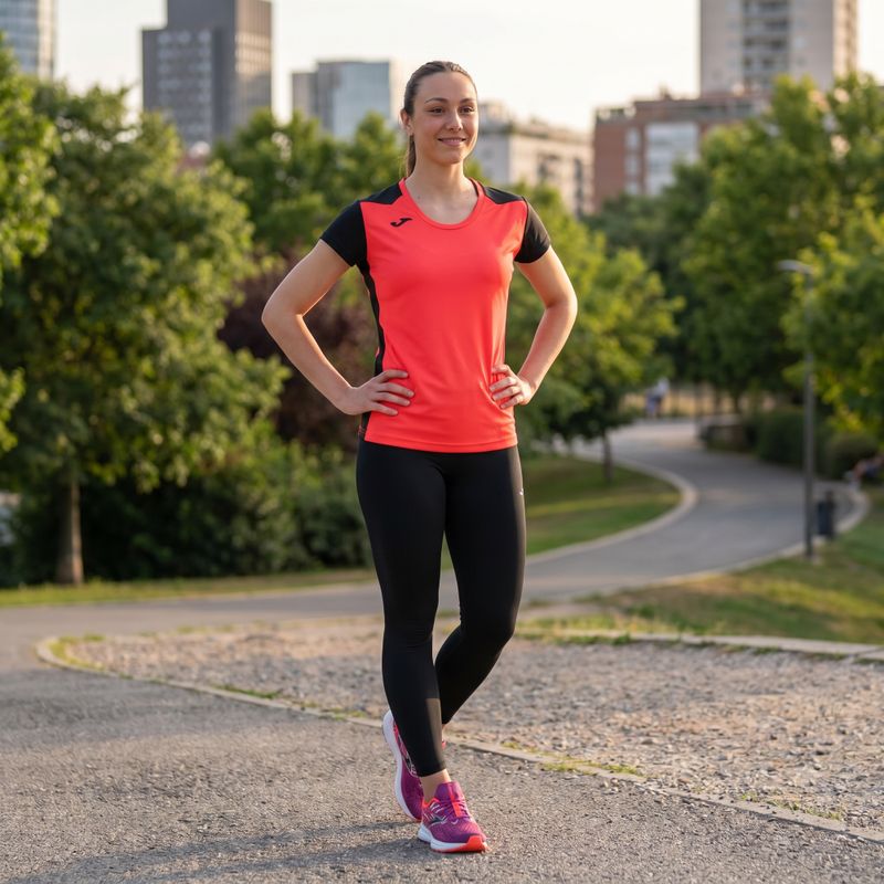 Joma Record II Fluor koralle/schwarz Laufshirt für Frauen 11