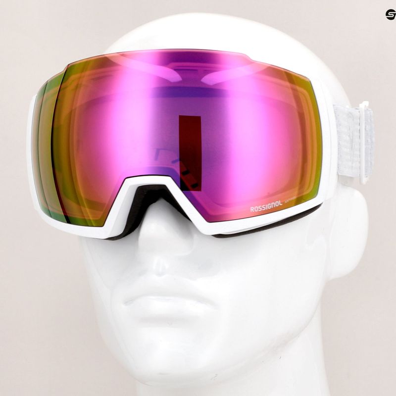 Skibrille Rossignol Magne'lens white/pink miror/silver miror 8