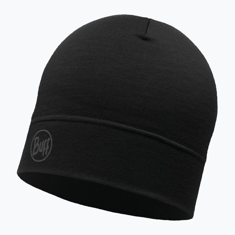 BUFF Leichte Merinowollmütze Solid schwarz 113013.999.10.00 4