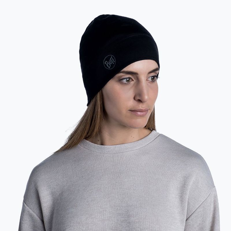 BUFF Leichte Merinowollmütze Solid schwarz 113013.999.10.00 5